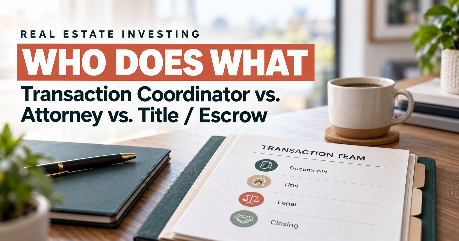 Transaction Coordinator vs. Attorney vs. Title Company: Who Actually Does What?